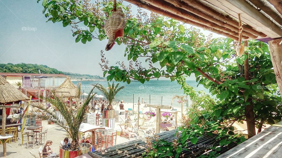 beach house. coffetime on the beach