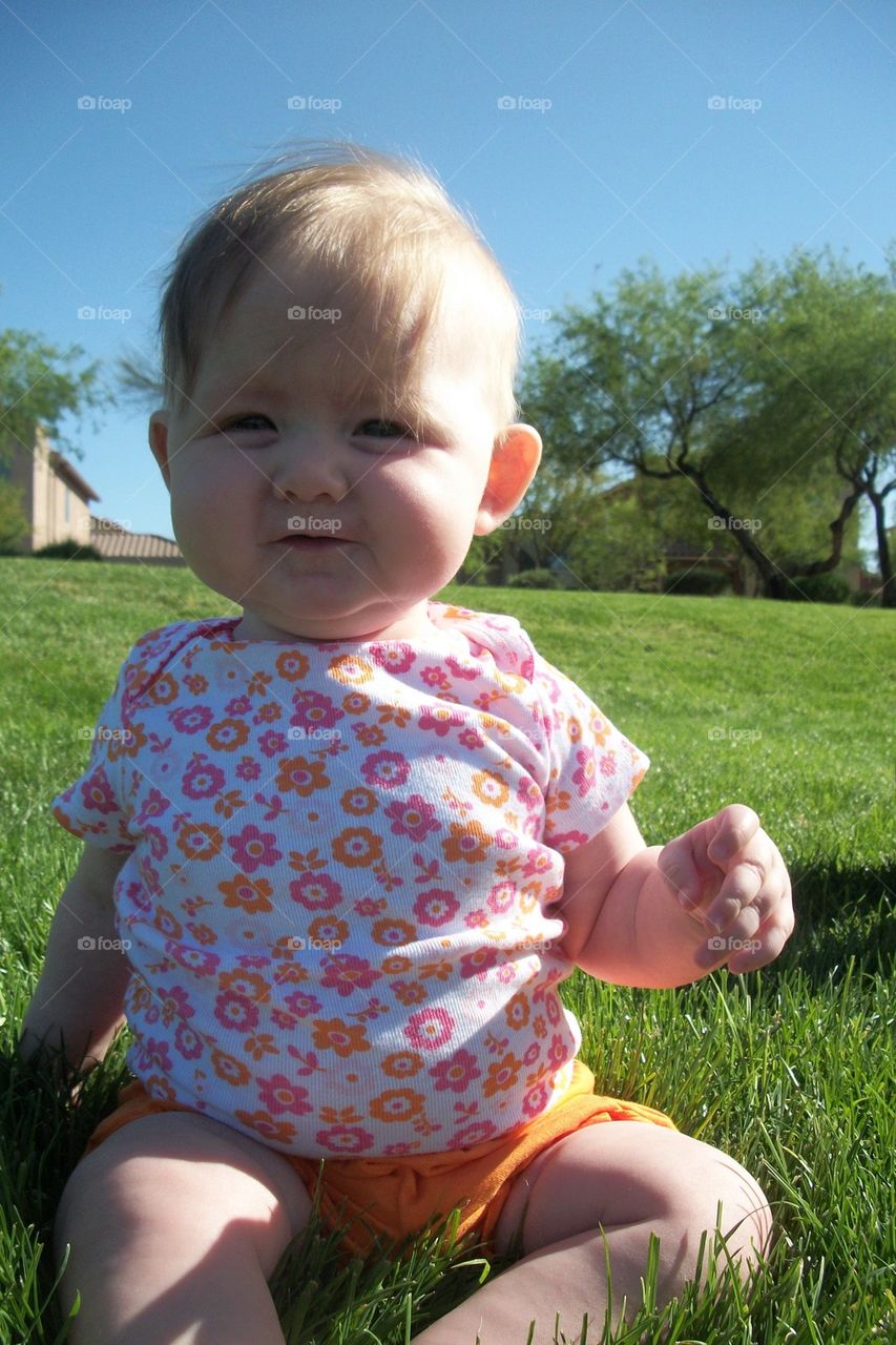 Baby girl at park
