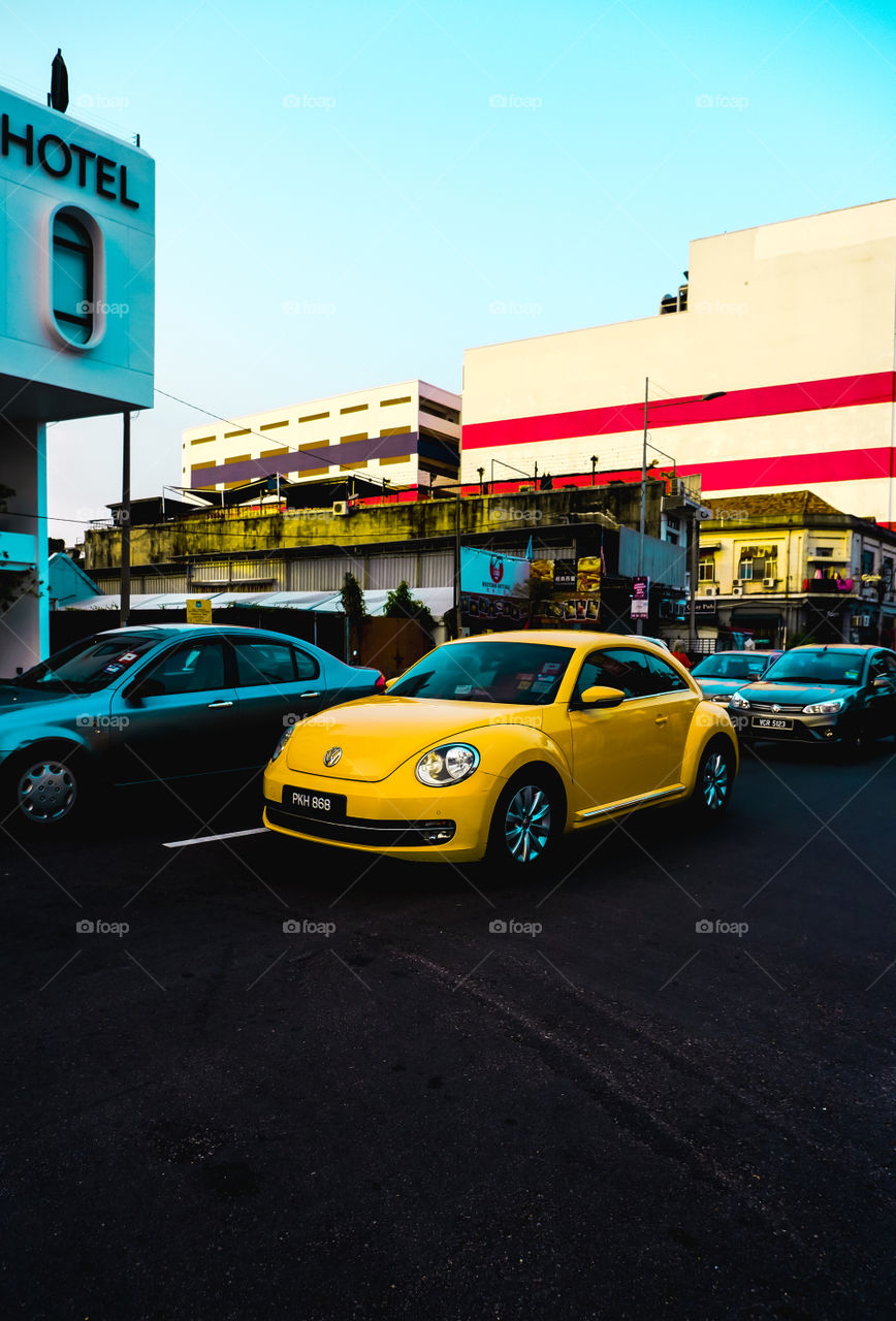Yellow Car at Penang Malaysia