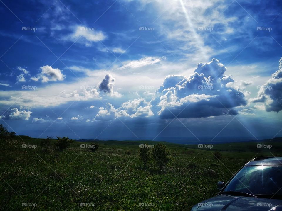 Best photo sky clouds moody nature greens wild field heaven skyline horizont blue