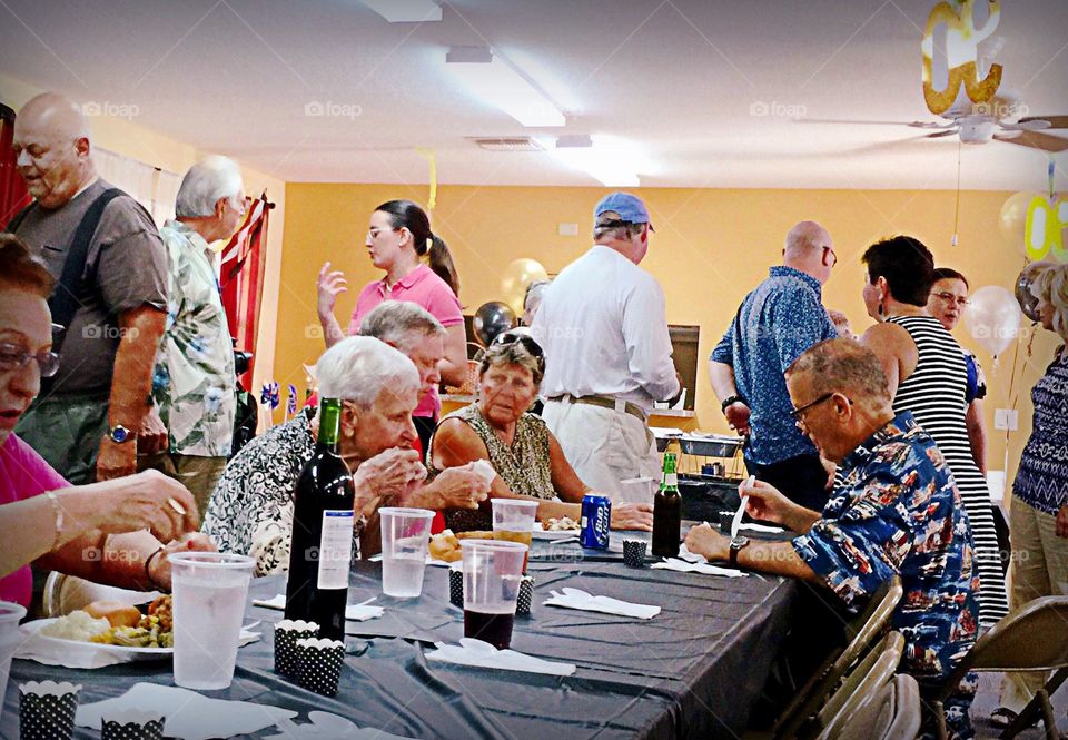 Dinner with friends. Dinner with friends at a birthday celebration for a 90 year old still going strong.