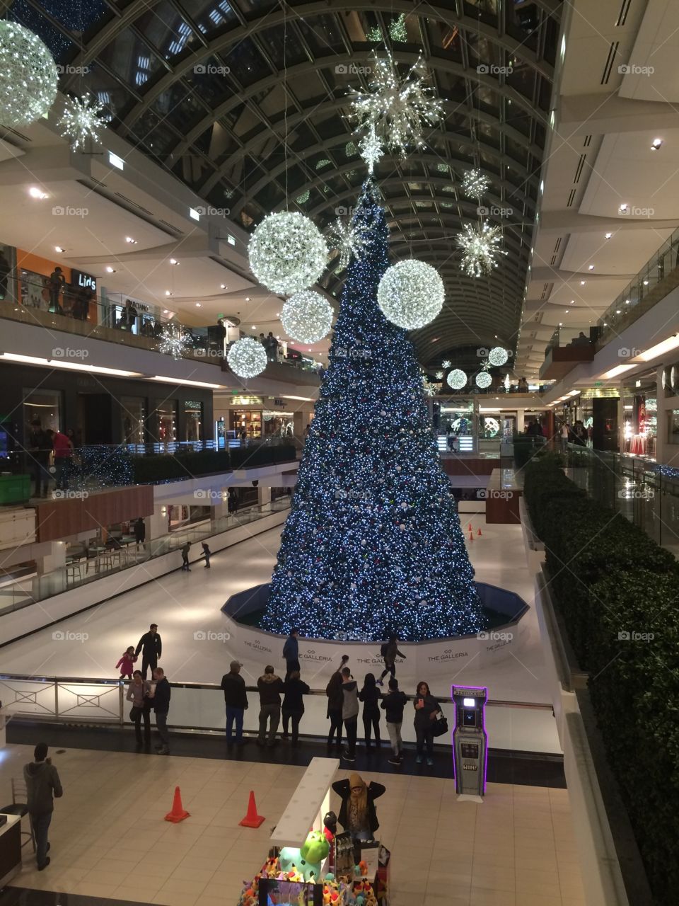 Inside The Galleria in Houston during Christmas. 