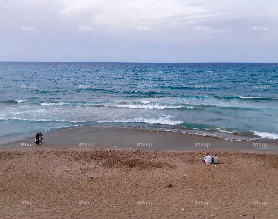 walking along the beach
