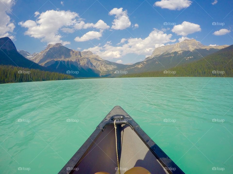 Emerald lake canoeing