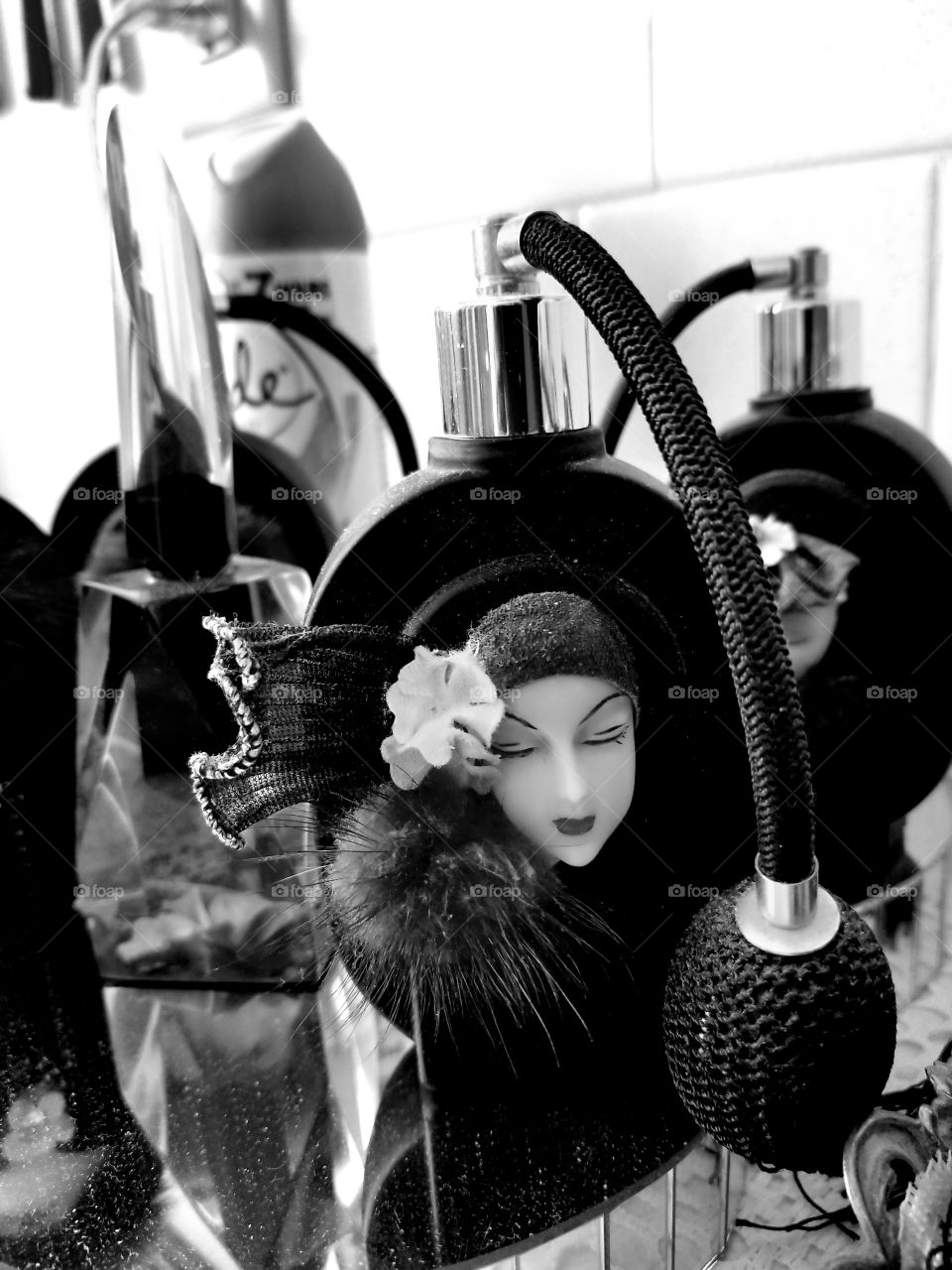 Black And White Antique Atomizer