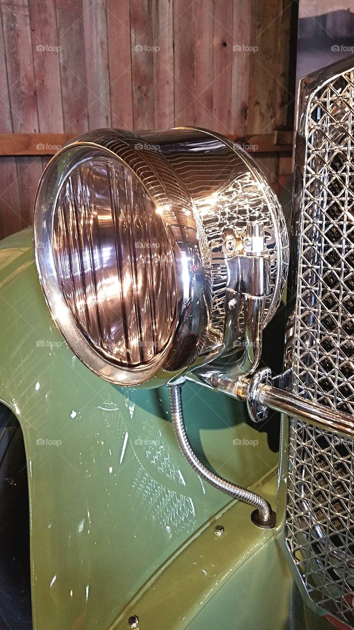 vintage classic car headlight