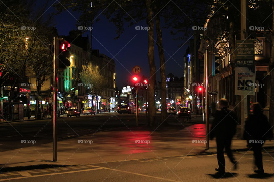 Night street with red lights