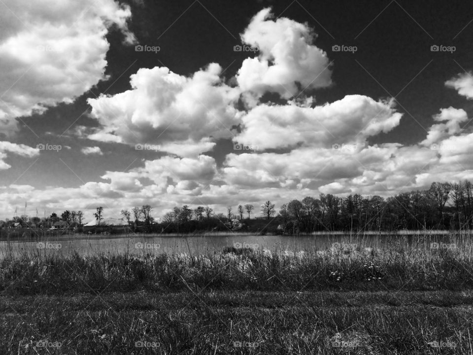 Clouds over the lake