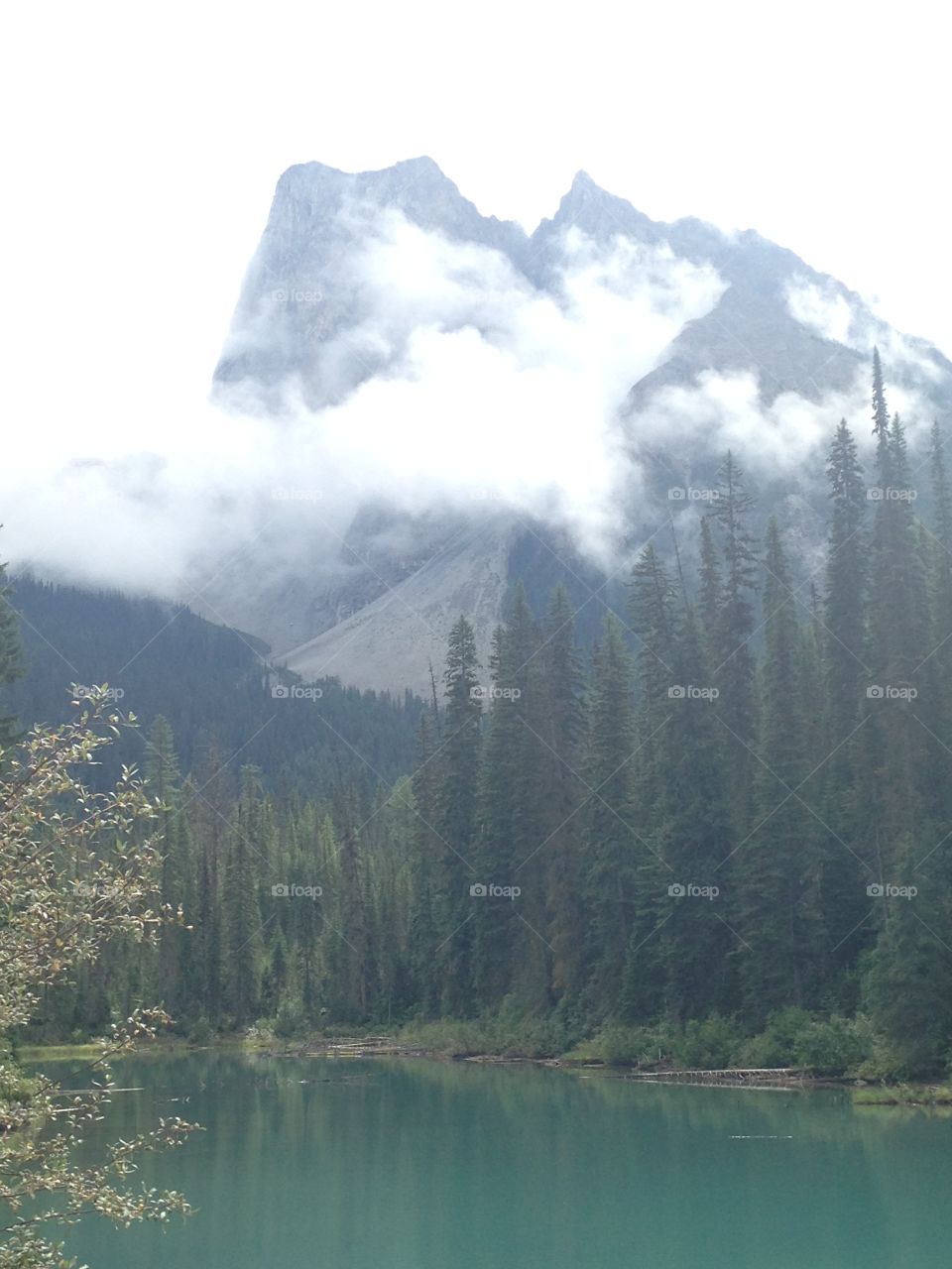 Scenic view of mountains and lake