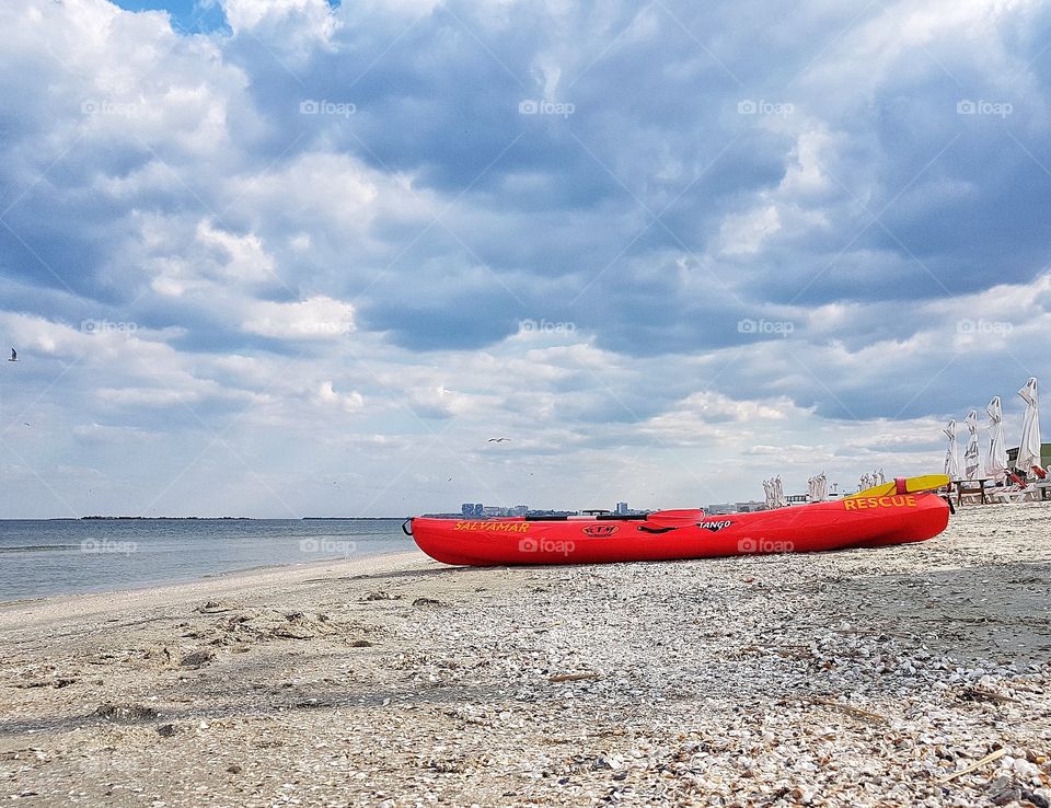 Red boat.