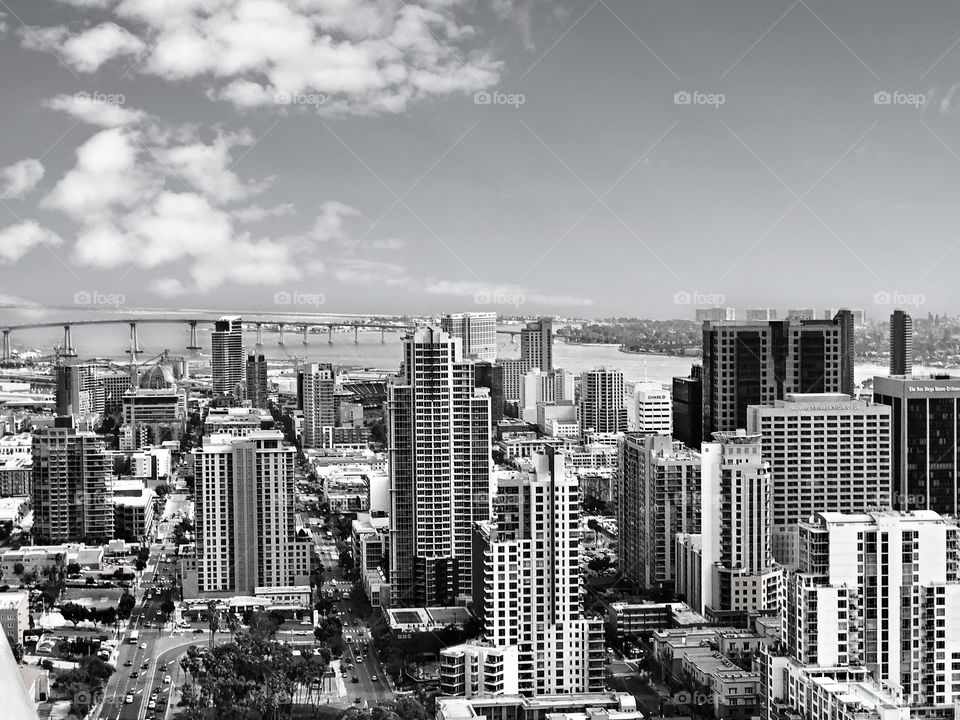 Foap Mission Black and White Architecture! Downtown City of San Diego Aerial Shot