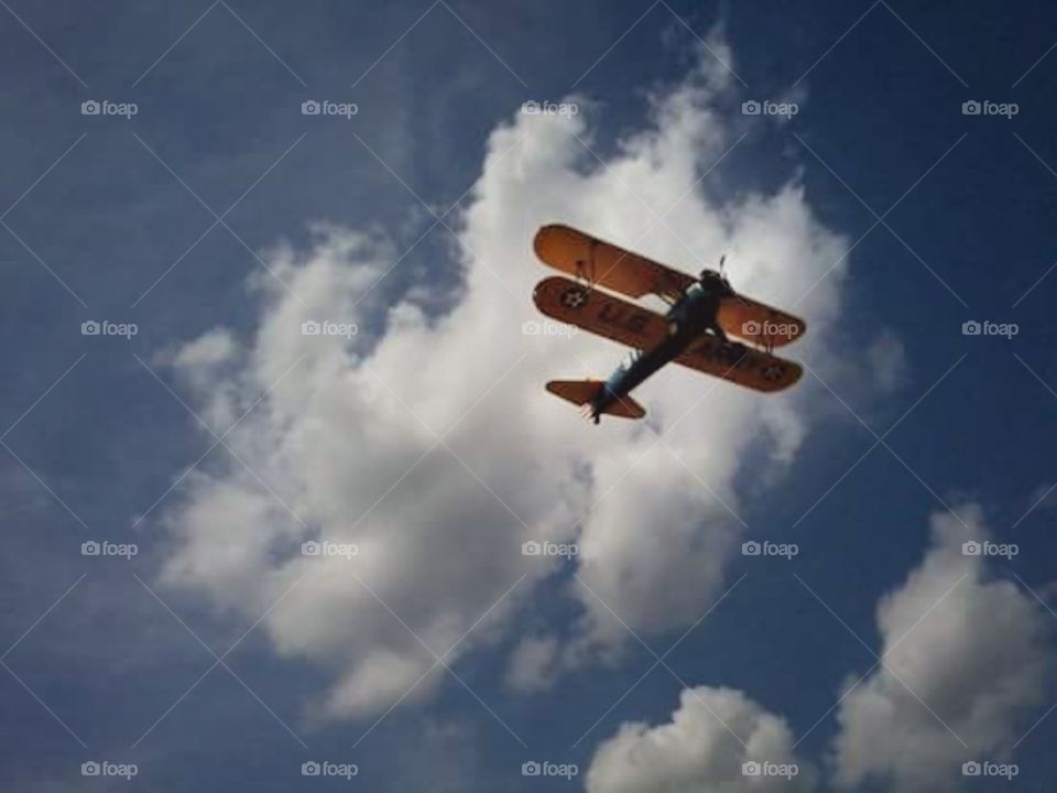 Biplane. A replica WWI flyer, photographed at an air show in York, PA