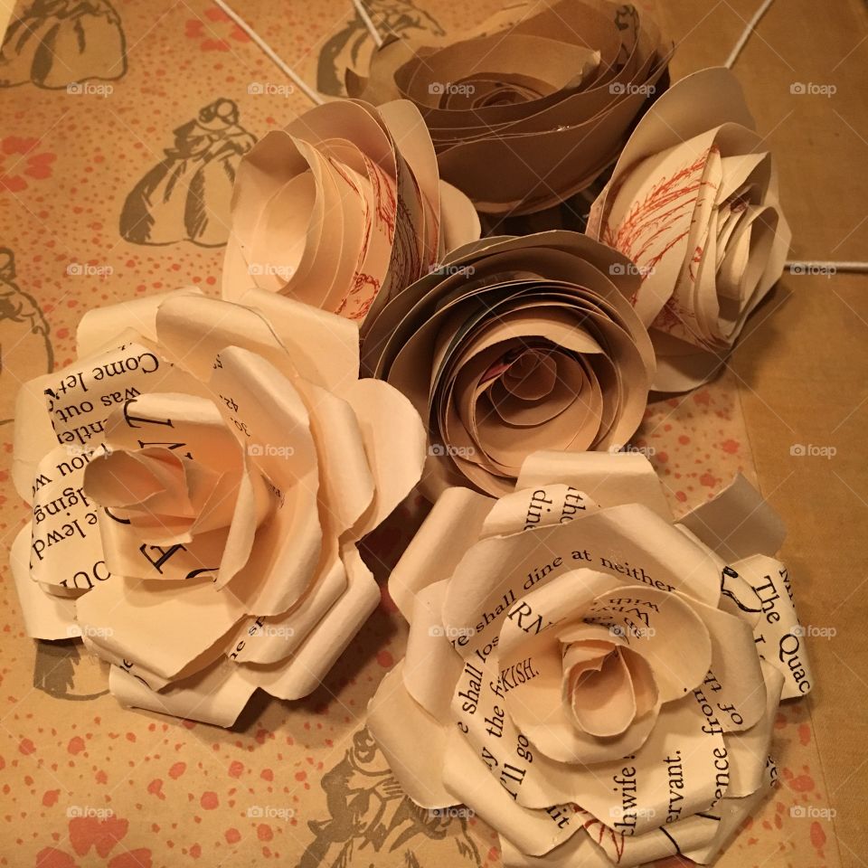 Book page flowers