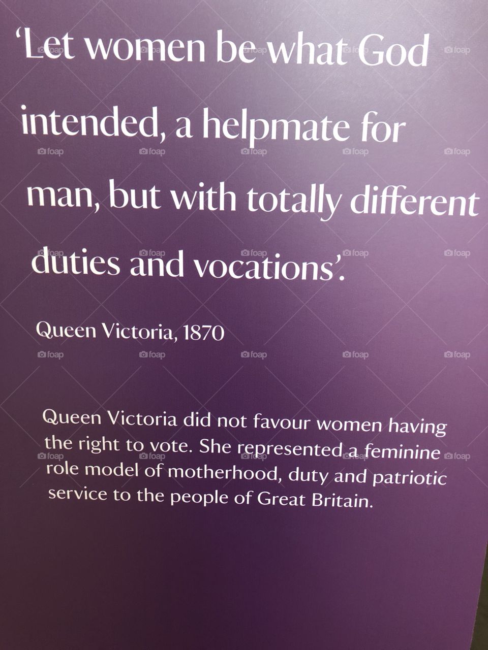Queen Victoria said this in 1870 and was not a supporter of ‘Votes for Women.’