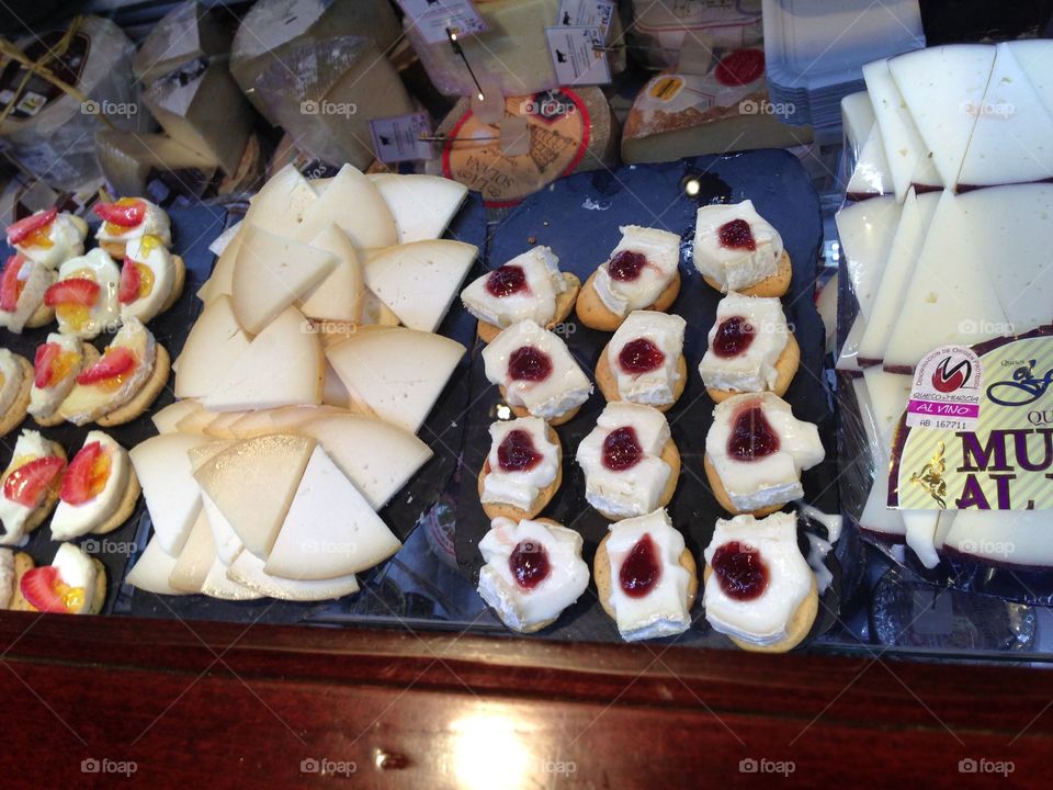 cheese tapas in Madrid, Spain