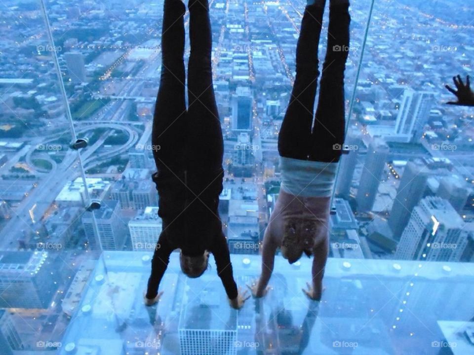Handstand over the city