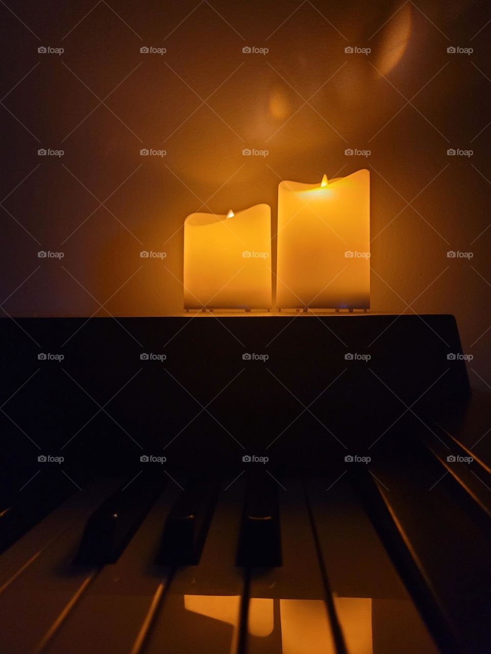 Piano and candles