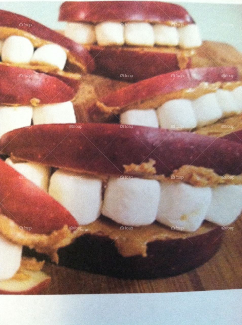 Apple peanut butter marshmallow mouths