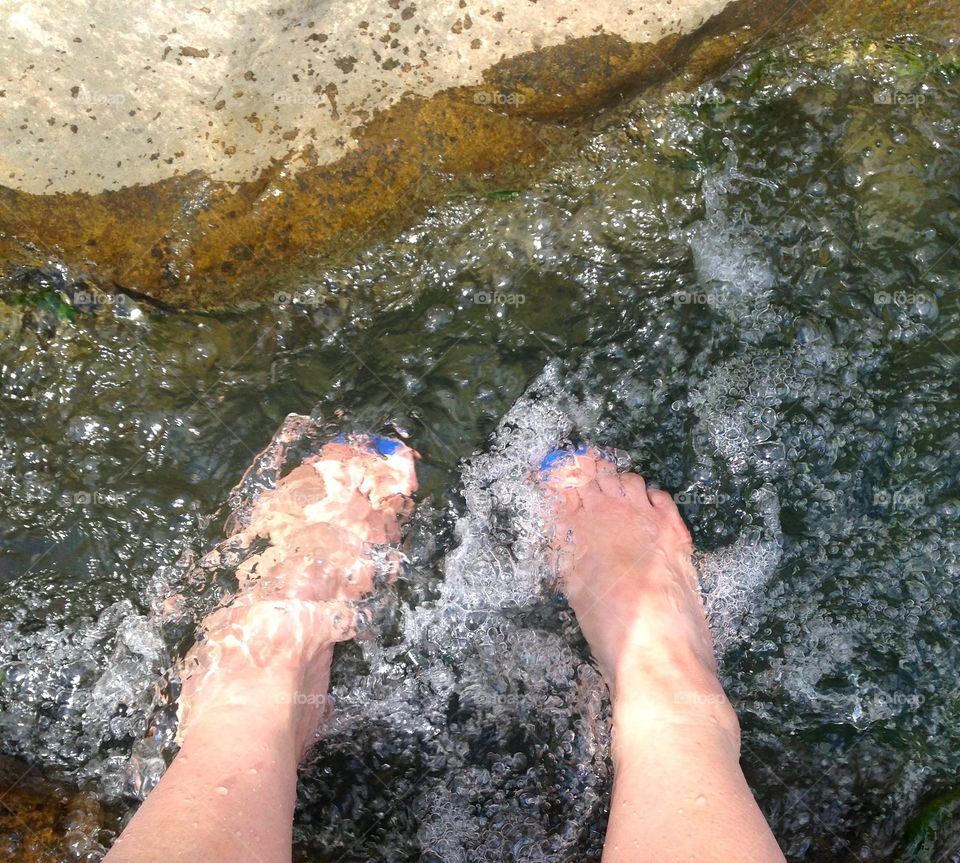 Splish splash resting feet. 