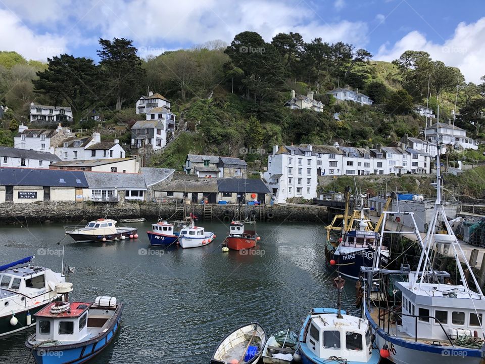 Fishing Harbor Near Looe in Cornwall.