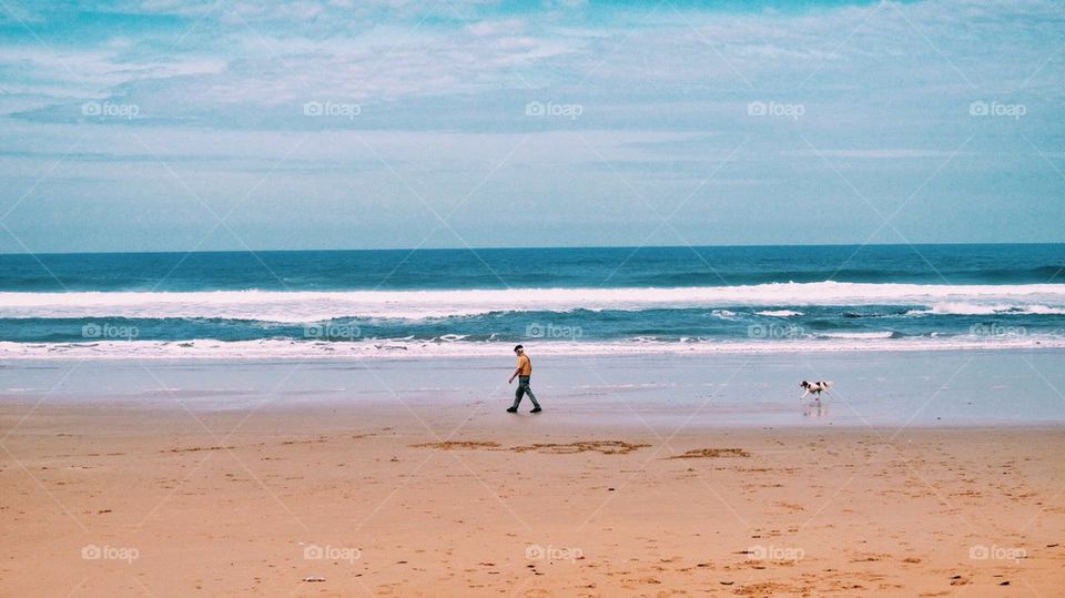 Man walking on the beach
