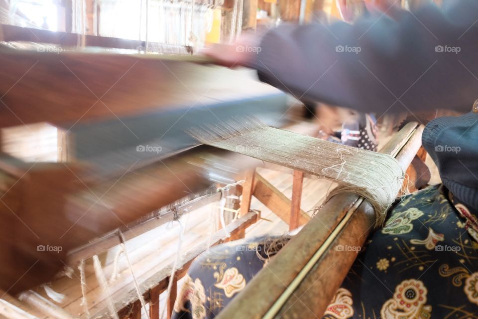 Working on the loom