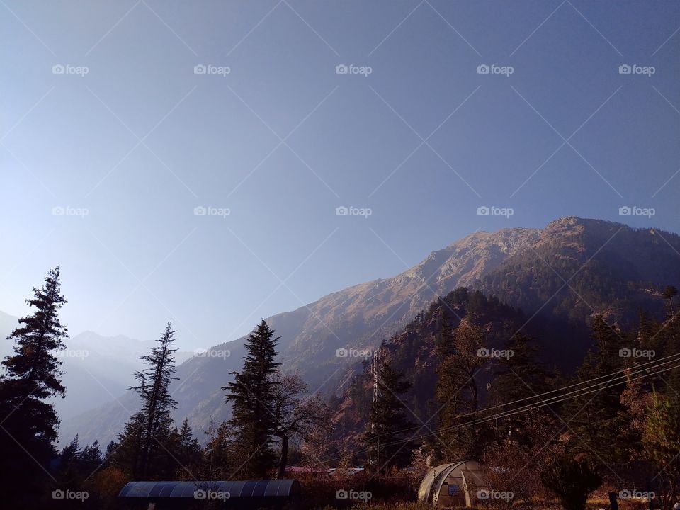 Wonderful view of mountains en route to Gangotri in the great Himalayan range