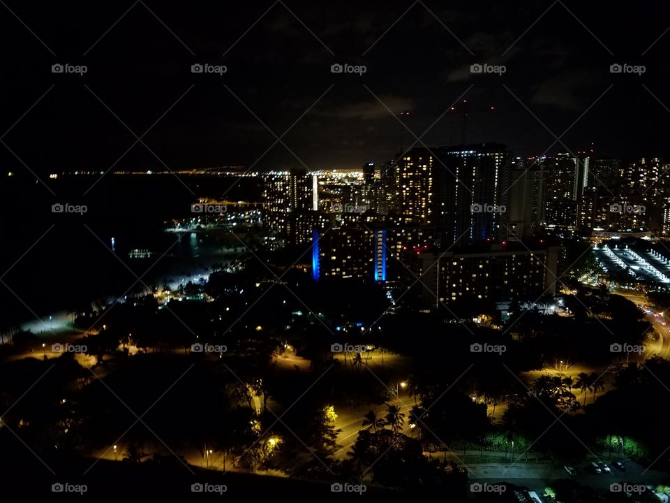 Honolulu at night