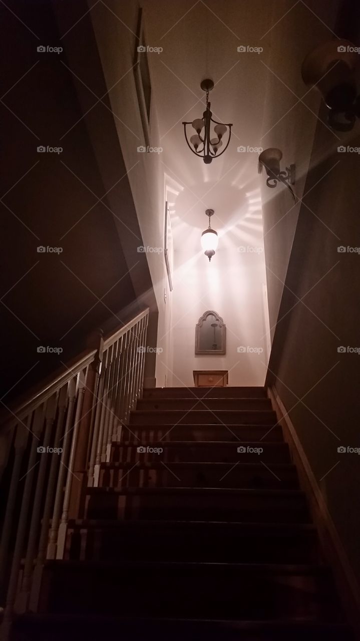 stairway at night