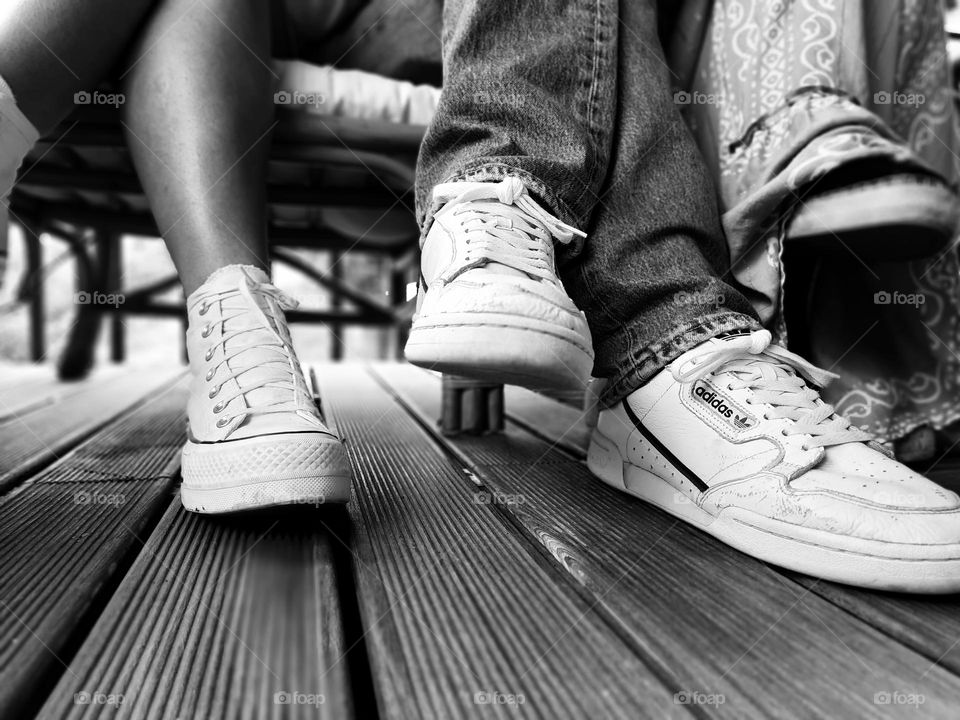 Moments in Black & White... Teenagers hanging out together