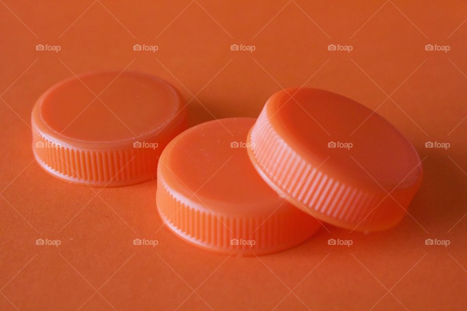 Orange Color Story - plastic bottle lids