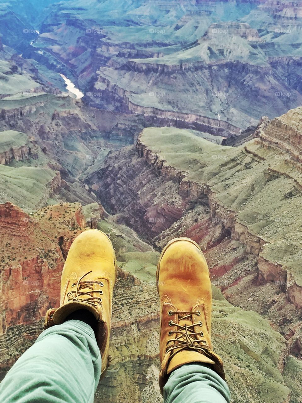 Walking on the Gran canyon. Walking on the Gran canyon