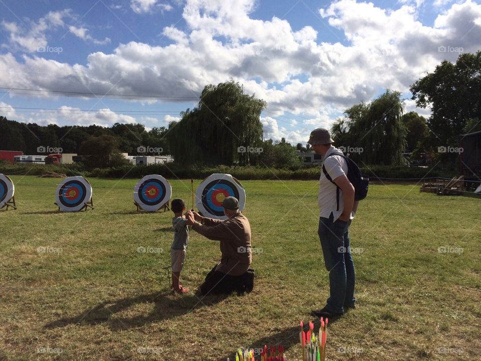 First Archery lesson. 