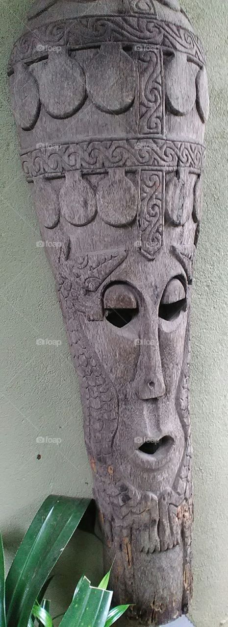 wooden mask art