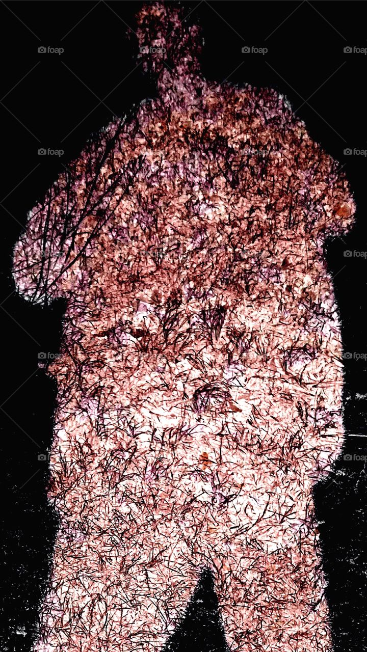 FX Grass Man Shadow Silhouette Negative Reverse Backlight