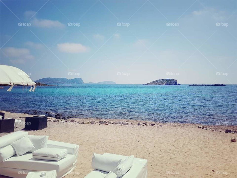 Holiday snap from Ibiza, sunshine, sand and sea.