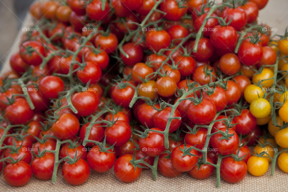 Cherry tomatoes in market for sale