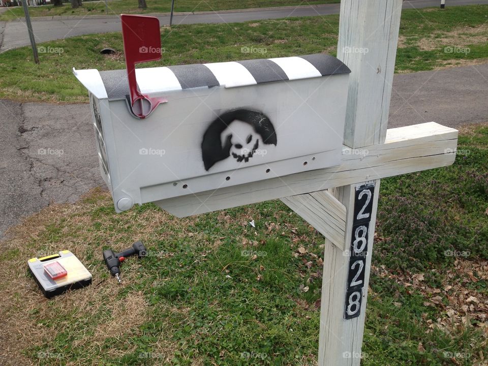 Custom painted Nightmare Before Christmas mailbox