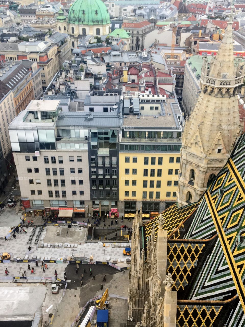 The top of St. Stephen's Cathedral