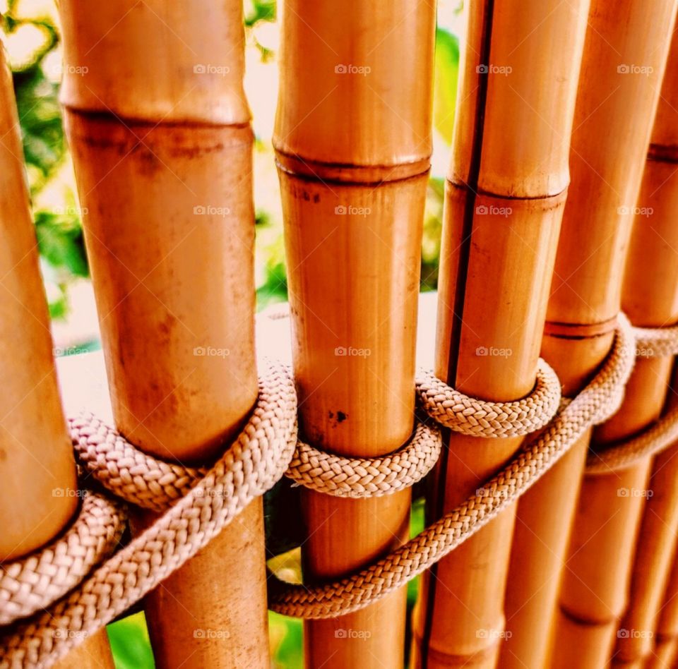Orange bamboo with rope
