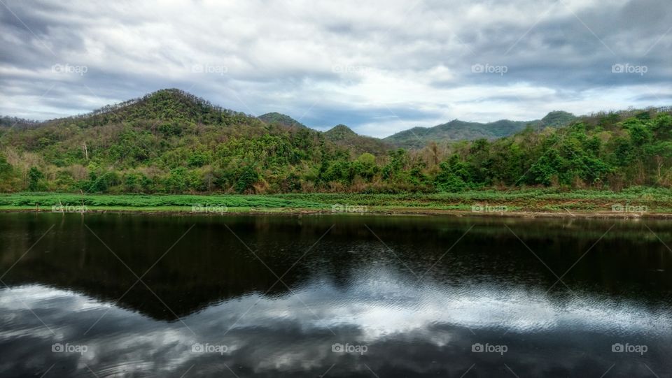 mountain | reflection black shadow