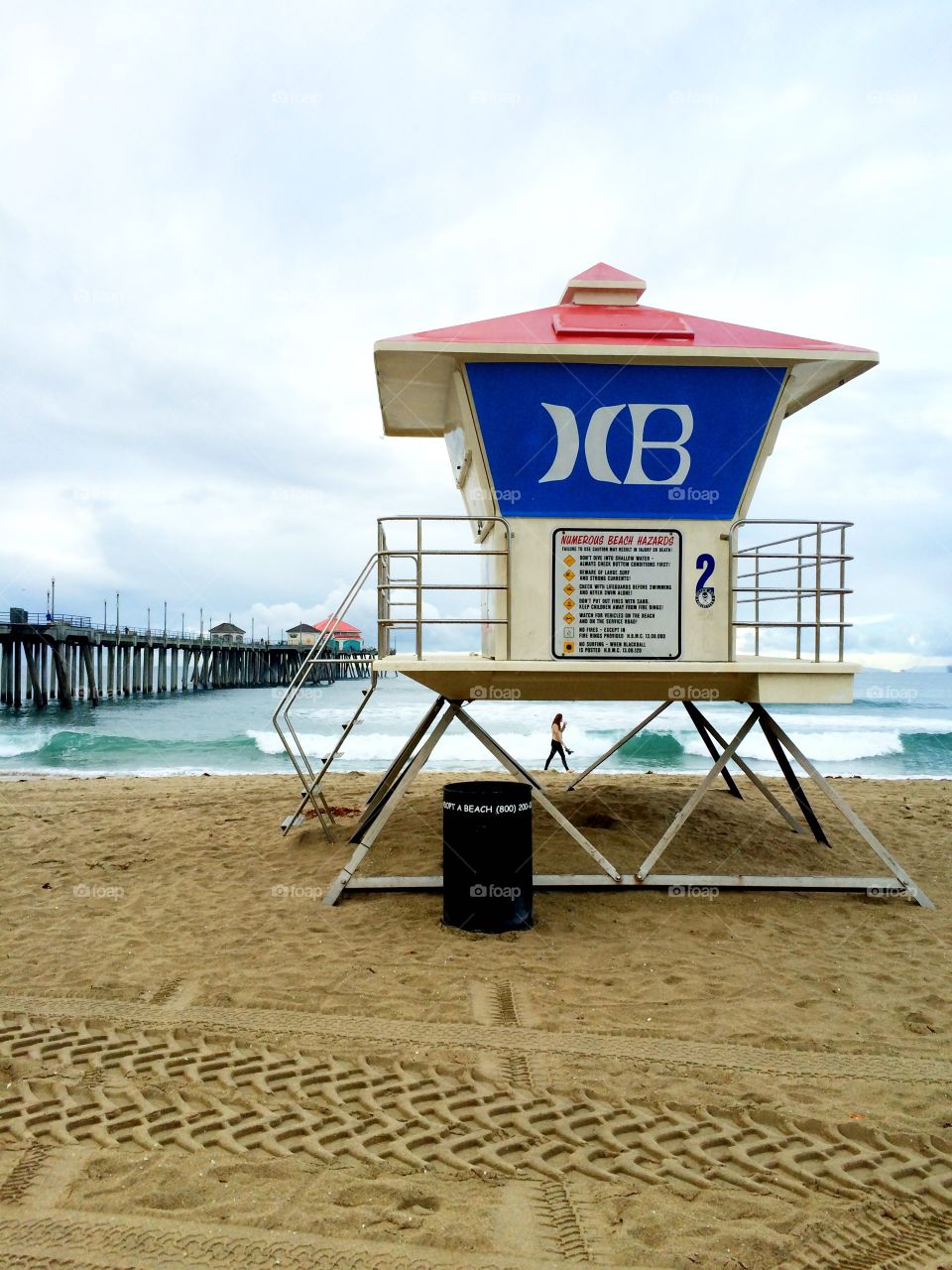 Stormy Beach Day. Stormy Day in Huntington Beach, California 
