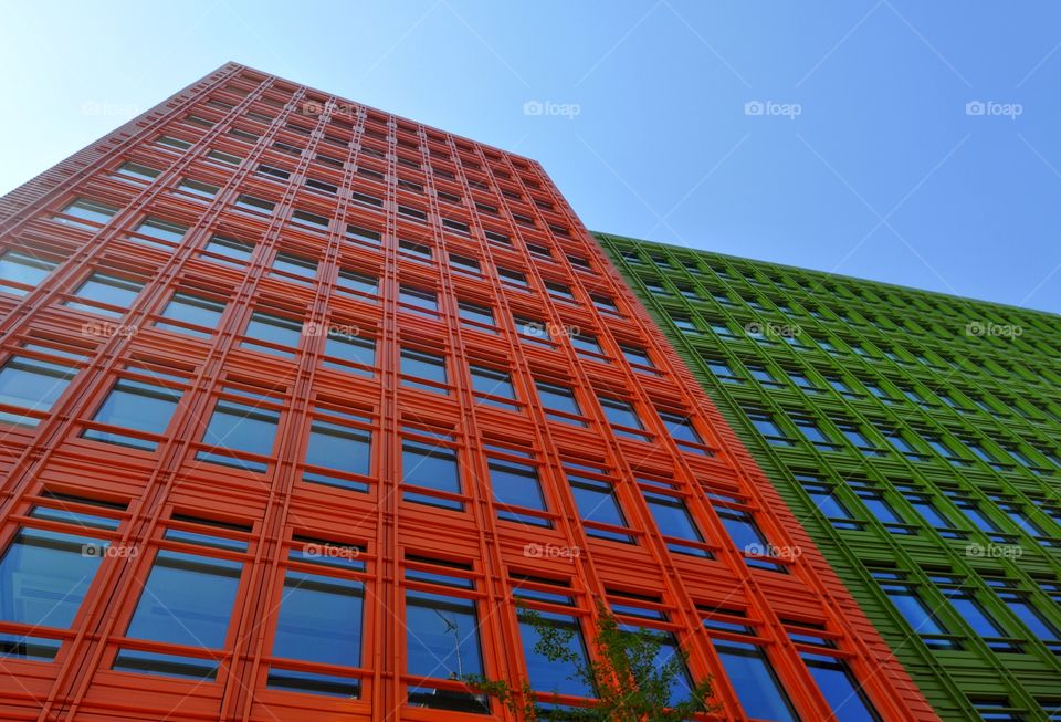 orange and green building in london