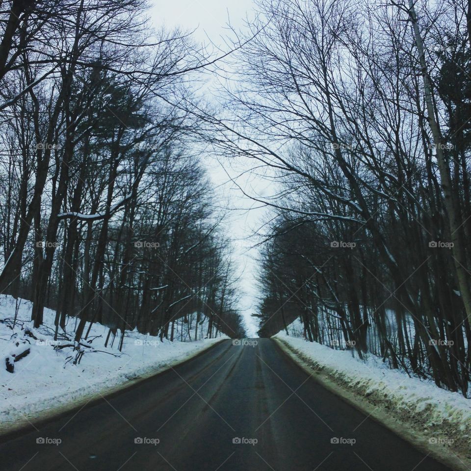 Snowy roadway