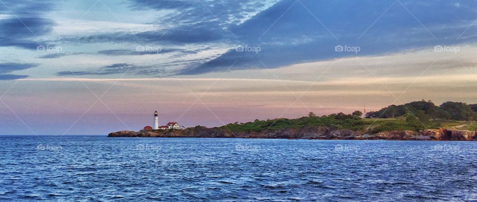 Portland Head Light at dusk 