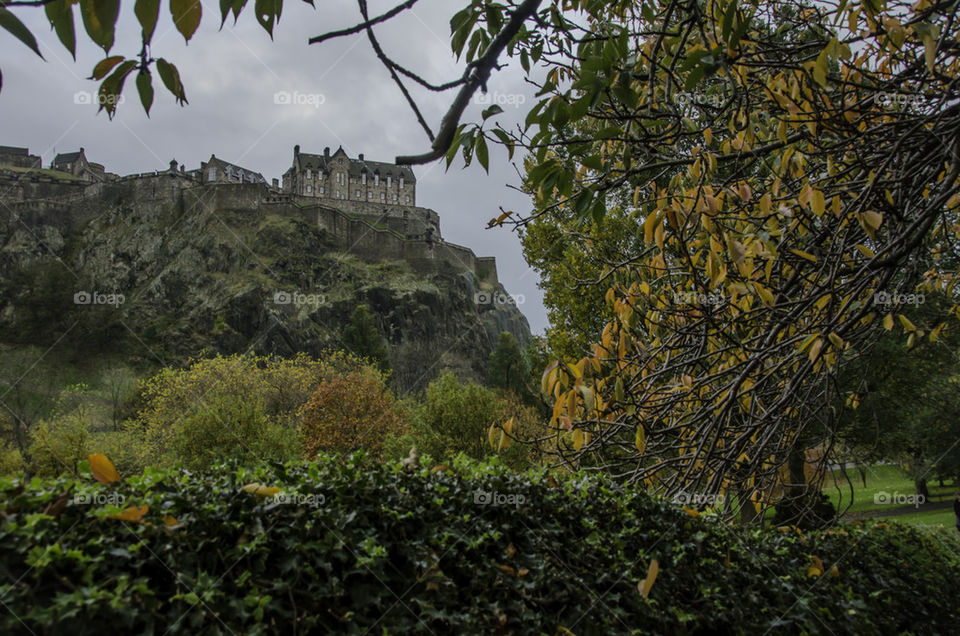 edinburgh castle in fall