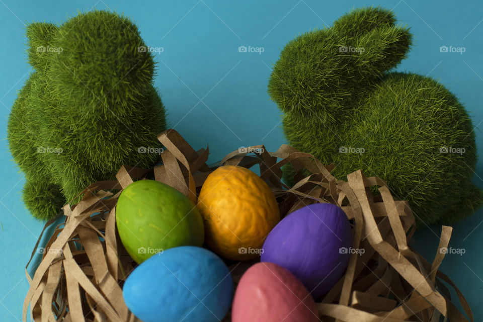 Rabbits celebrating easter