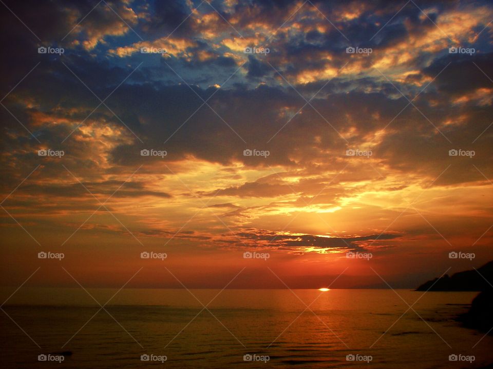 Golden sunset at Cape D'Arena ( Palinuro - Italy ).