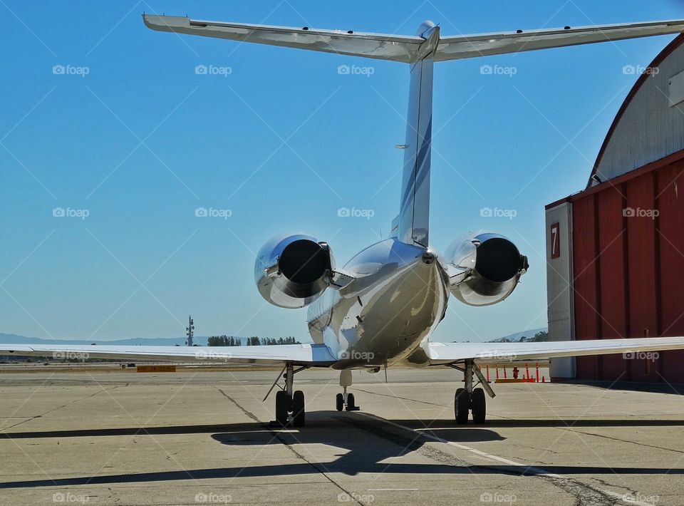 Business Jet. Private Business Jet At An Airport
