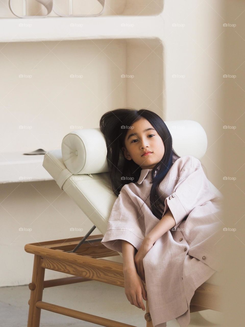 Portrait of cute little Asian girl 